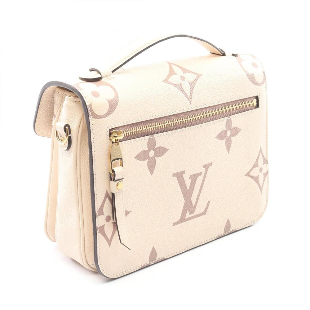 Louis Vuitton Pochette Metis Handbag Leather Monogram Empreinte Beige